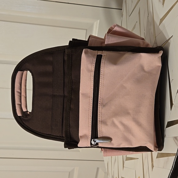 The Paper Studio Brown Pink Craft Carry All Tote Caddy Bag Organizer LIKE NEW - Picture 2 of 12